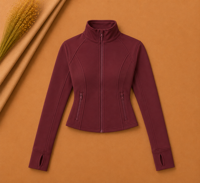 Dark Red Cropped Jacket